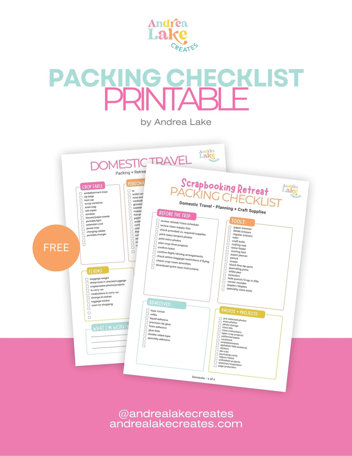 Free Scrapbooking Retreat Packing Checklist