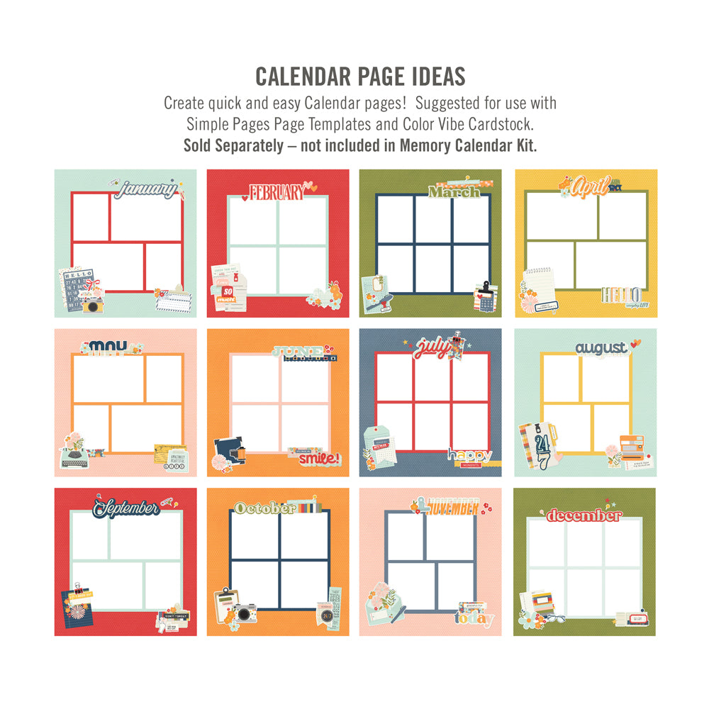 Simple Stories Life In Photos 12 Month Memory Calendar